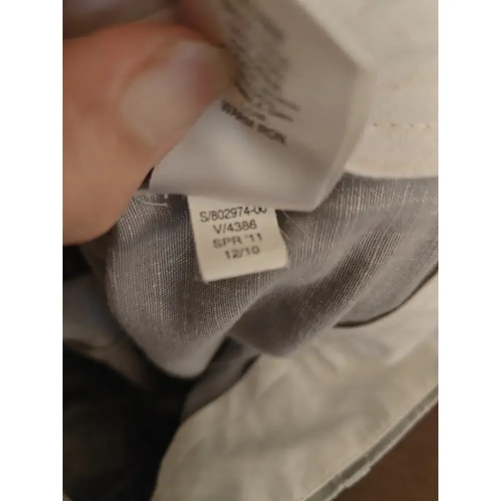 Banana Republic Harrison Slate Gray Linen Wide Leg Trouser Pants Size 14 Career